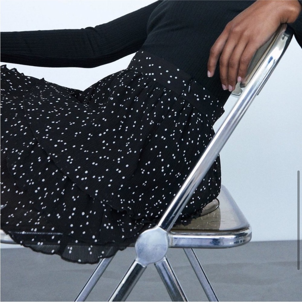 Zara Black and White Polka Dot Skort - Picture 8 of 15